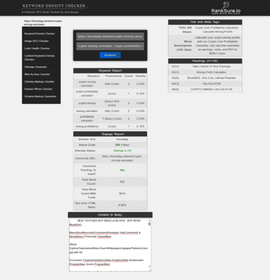 Home 9 RankSure io Free Keyword Density and Prominence Checker Check Unlimited Keyword 08 16 2025 01 50 AM