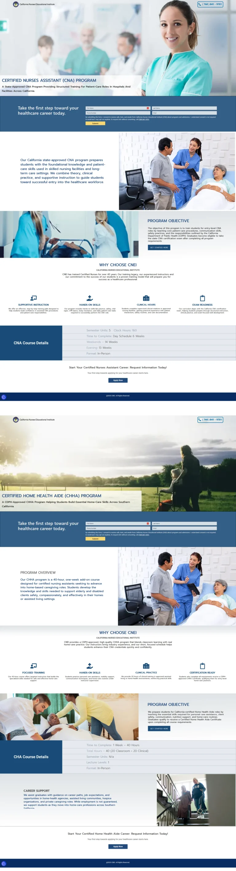Home 25 PPC Landing Pages for a Nursing Institute by DDS London